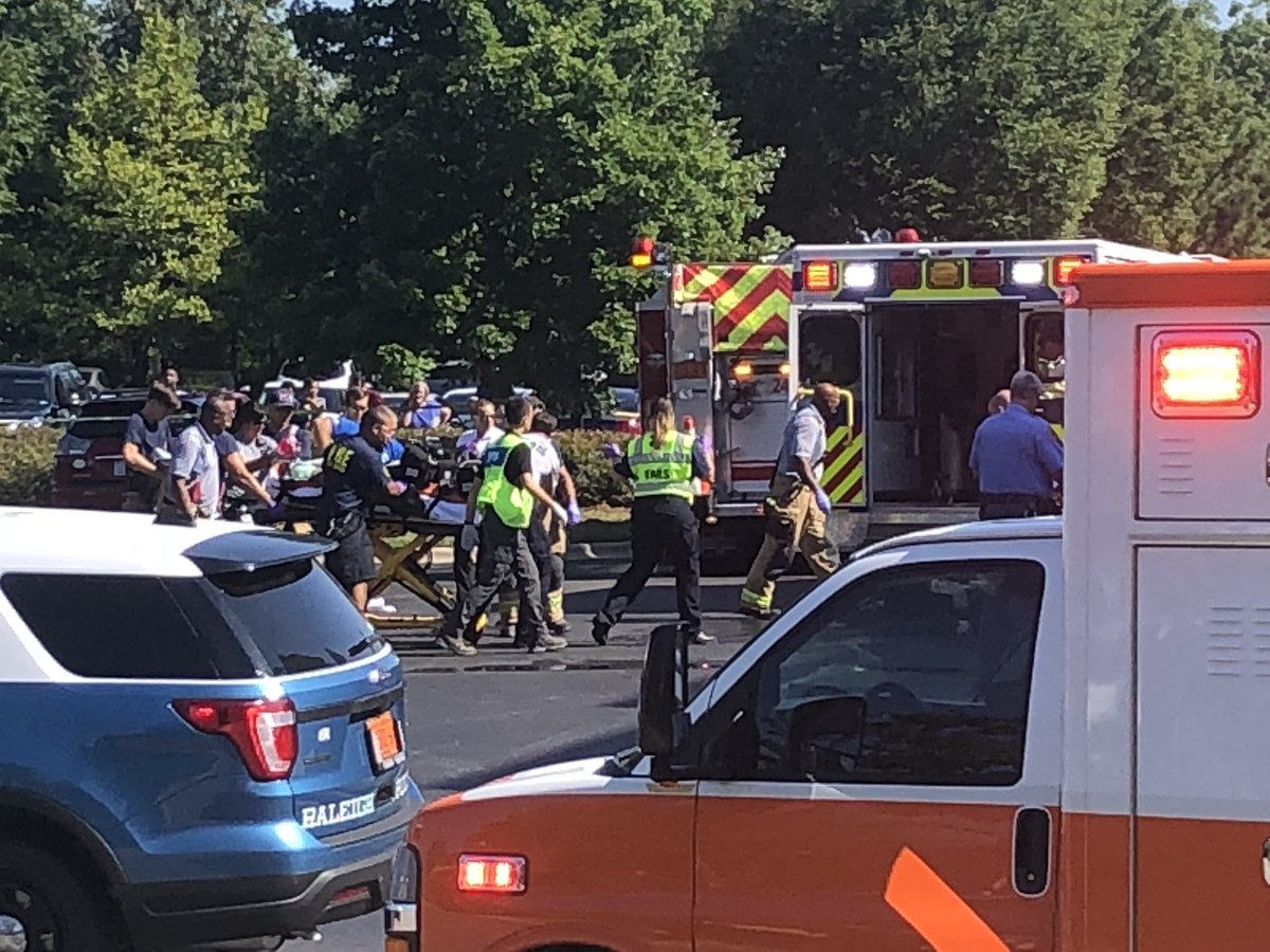 EMS crews on scene of an accident in Brier Creek. Police tell a driver had a medical emergency and crashed his car into another parked car   