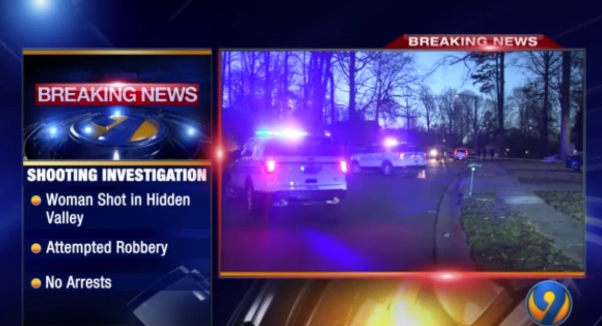 A woman was just shot in an attempted robbery in Charlotte's Hidden Valley neighborhood. Police haven't made any arrests yet but they have set up a perimeter to search for the shooter
