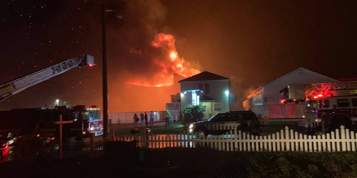 14 fire departments battle fire at Ocean Crest Motel.    