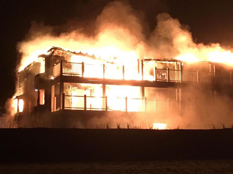 14 fire departments battle fire at Ocean Crest Motel.    