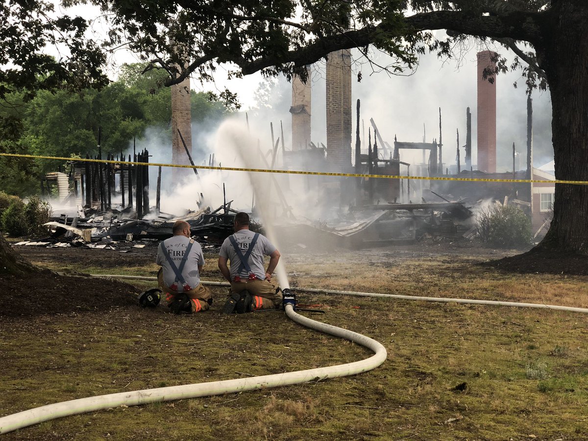 Fire destroys Victorian-style home overnight on Green Level West Road in Apex, near the Wake-Chatham County line.  Two people inside got out okay around 4 a.m. It took firefighters two hours to get the fire under control.      