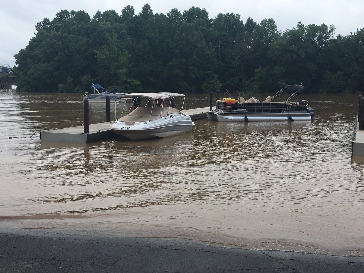 Crews are retrieving boats that floated under the bridge on NC 16. Several boats and boat docks got stuck during this weekend's storms 