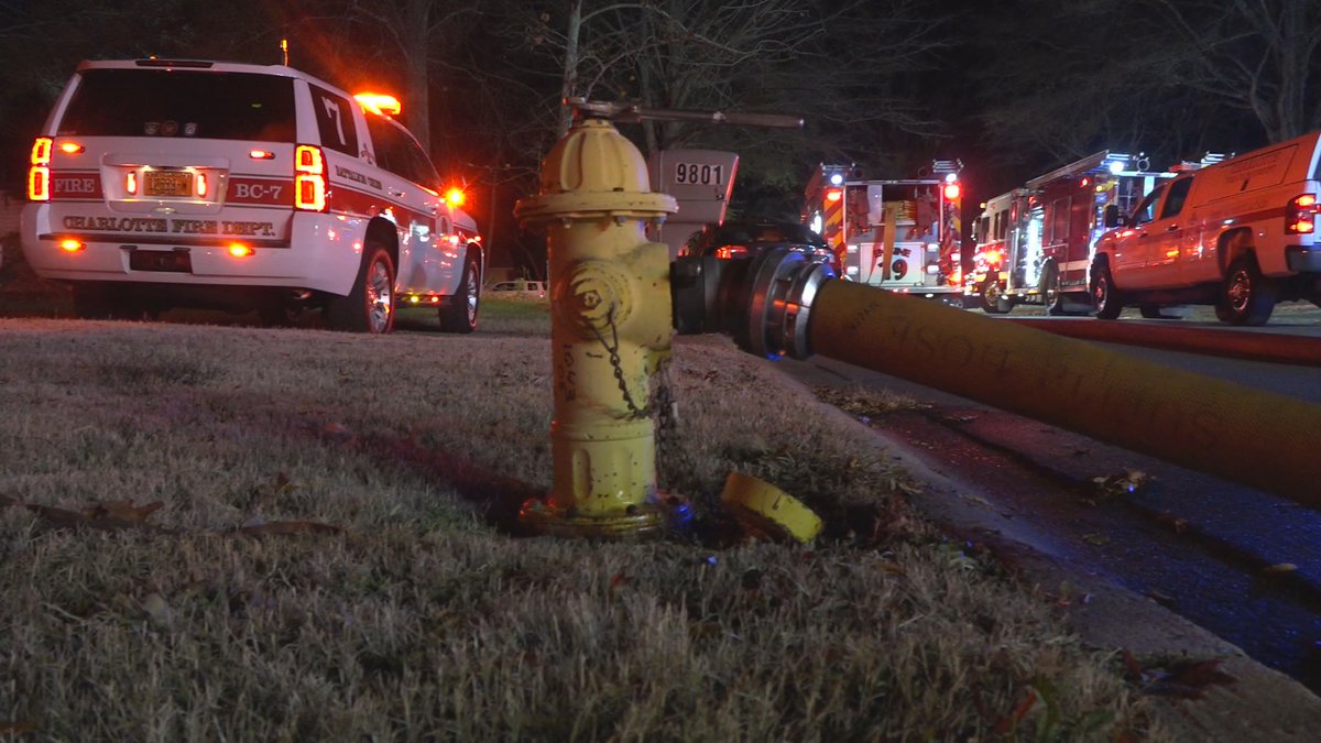 Charlotte,NC: A home was destroyed by a massive fire in the Sardis Woods neighborhood early Sunday. Firefighters encountered heavy fire conditions on Red Rock rd. Paramedics transported a female homeowner for treatment of smoke inhalation