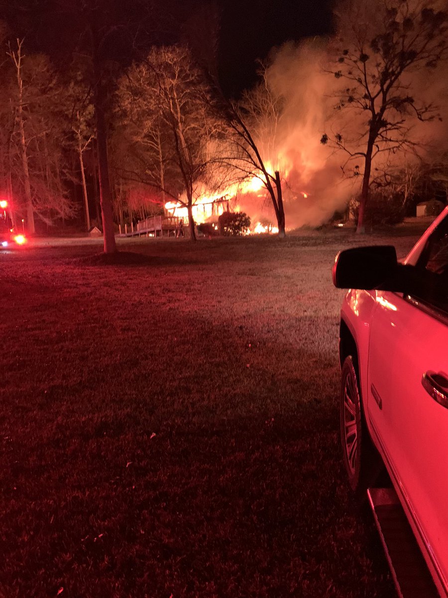 Home on Palestine Road in Linden, CumberlandCounty destroyed by fire overnight.L