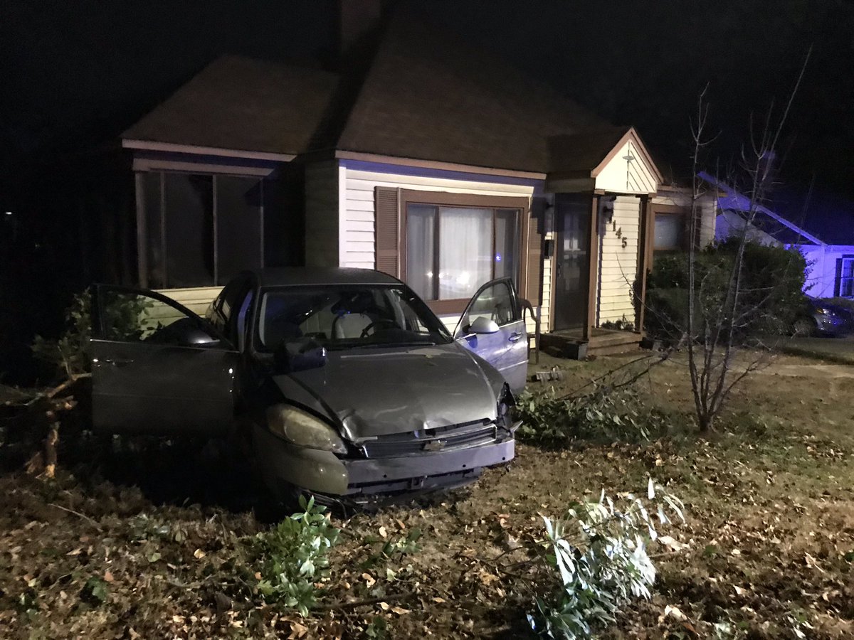 Car heading outbound on West Blvd. left the road hit a tree and then a house. Driver ran away. 