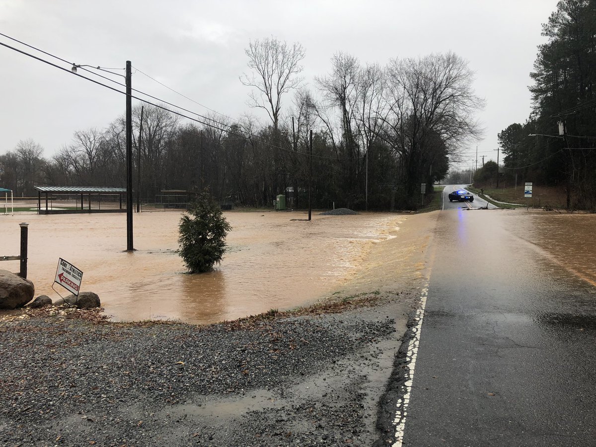 Flooding reported at various locations in Concord.  Avoid Stough Road near Roberta Road; Eva drive near Poplar Tent; Crestside Dr and Birch Ave 