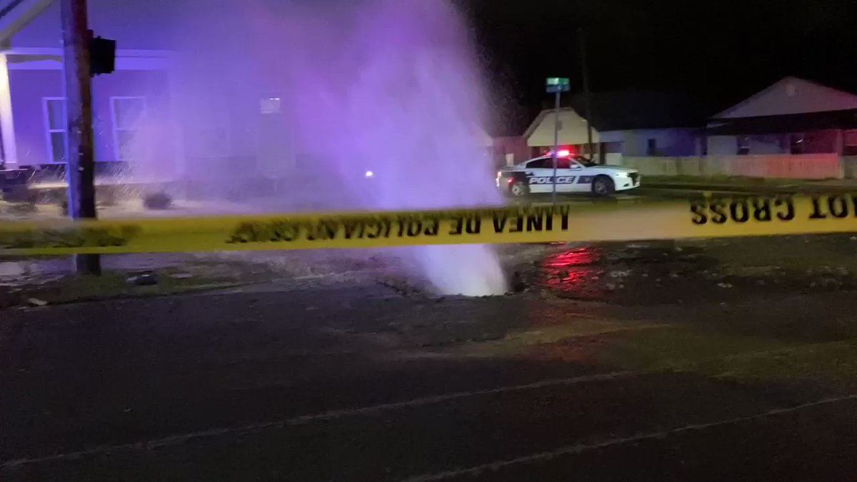 Durham Police on the scene of a water main break at Dowd and Alston Streets.