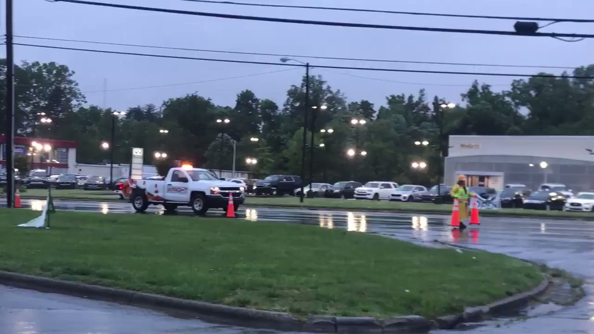 More police and work crews arrive to block off Peters Creek Parkway to repair damaged Duke power pole after hit and run crash. BTW Hutton St. and Link Rd. No Injuries reported