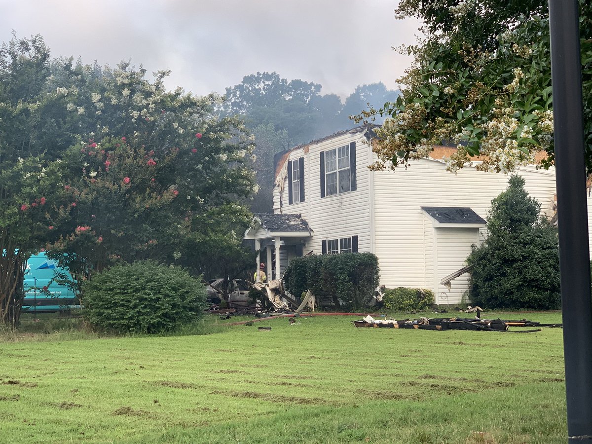 The Charlotte Fire Department is on the scene of a house fire in the Cedar Brook neighborhood. 