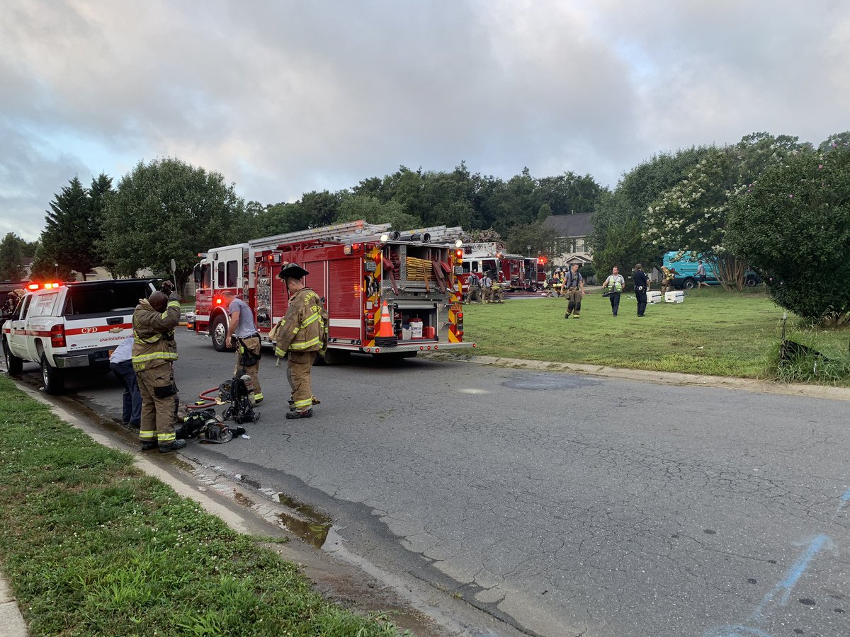 The Charlotte Fire Department is on the scene of a house fire in the Cedar Brook neighborhood. 