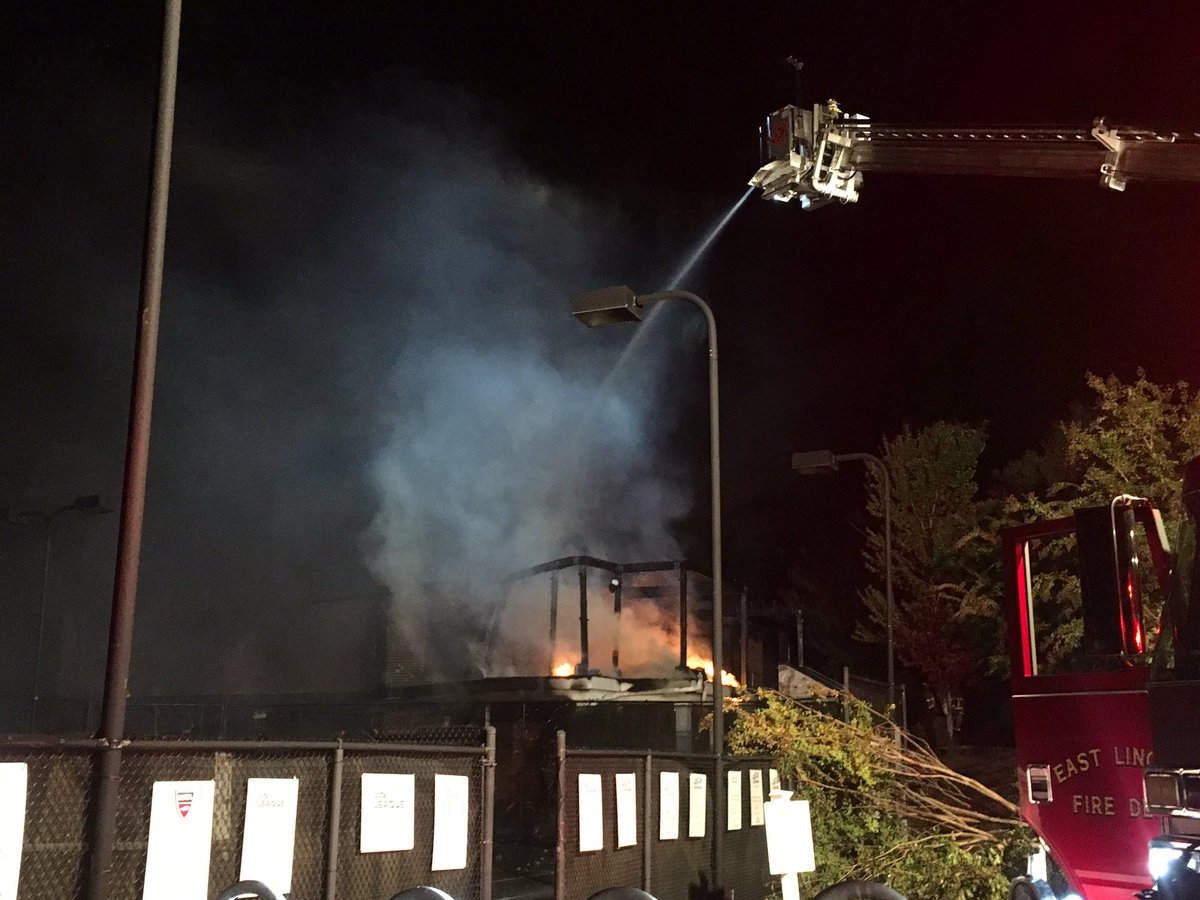 Scene of a fire in Denver, NC. East Lincoln Firefighters tell the Westport Club (an athletic facility) caught on fire early this morning. It was fully engulfed. It is under control   but the building is still burning. 