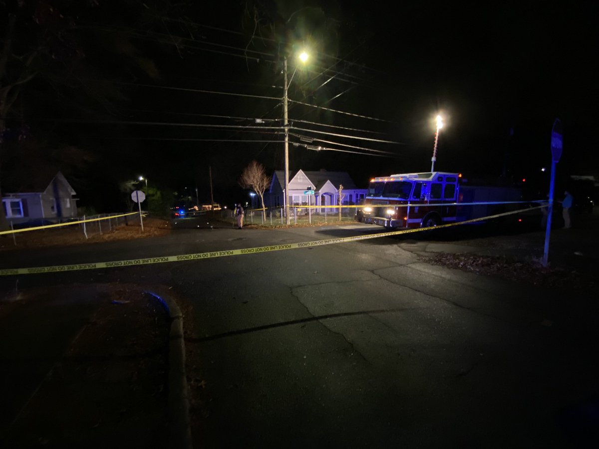 Scene of arm robbery and shooting which end here at King and Rankin ave in Gastonia. Suspect still at large after an exchange of gun with police 