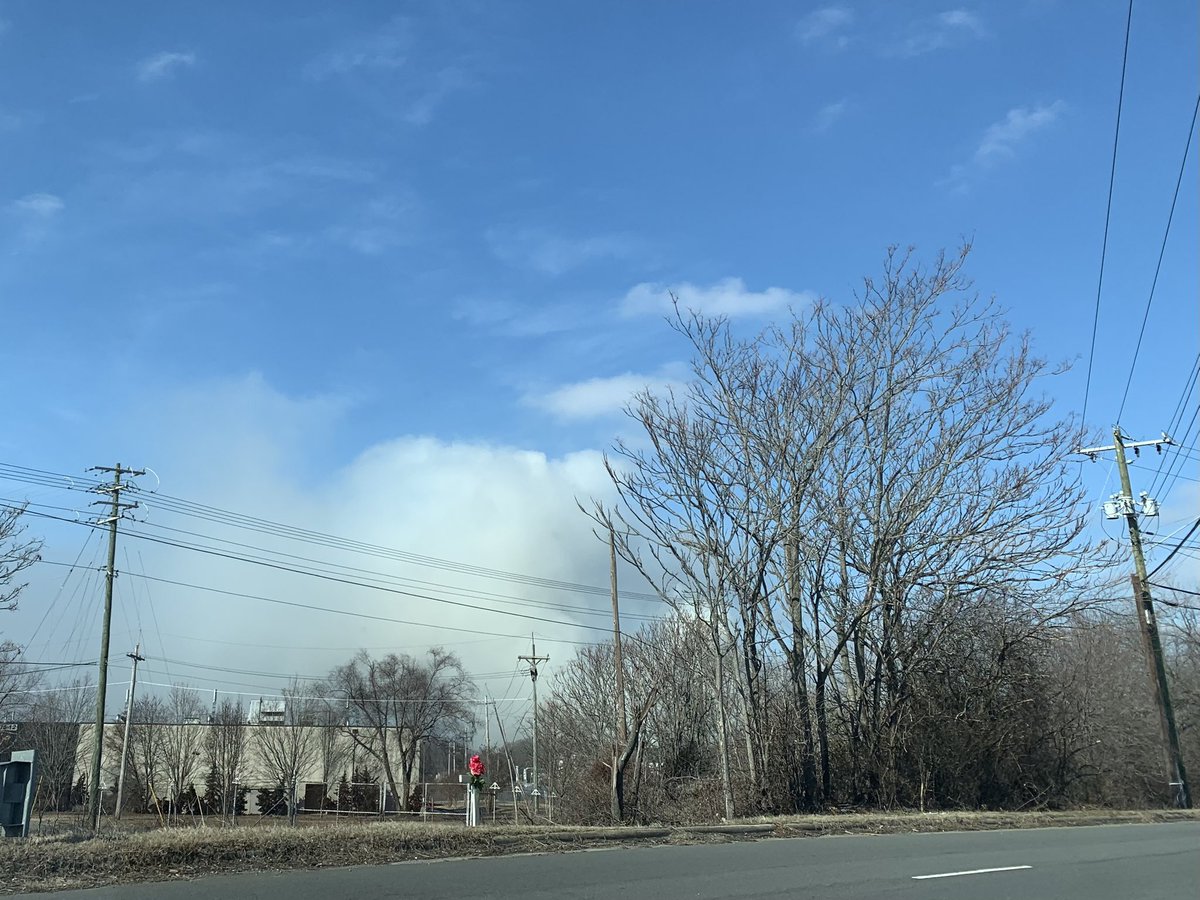 Here are a few pictures from just outside the evacuation zone. We're just over a mile from the Weaver Fertilizer Plant in Winston-Salem.   There's a helicopter overhead and two haz mat trucks, one from the state and one from WSFD, and that massive plume of smoke in view