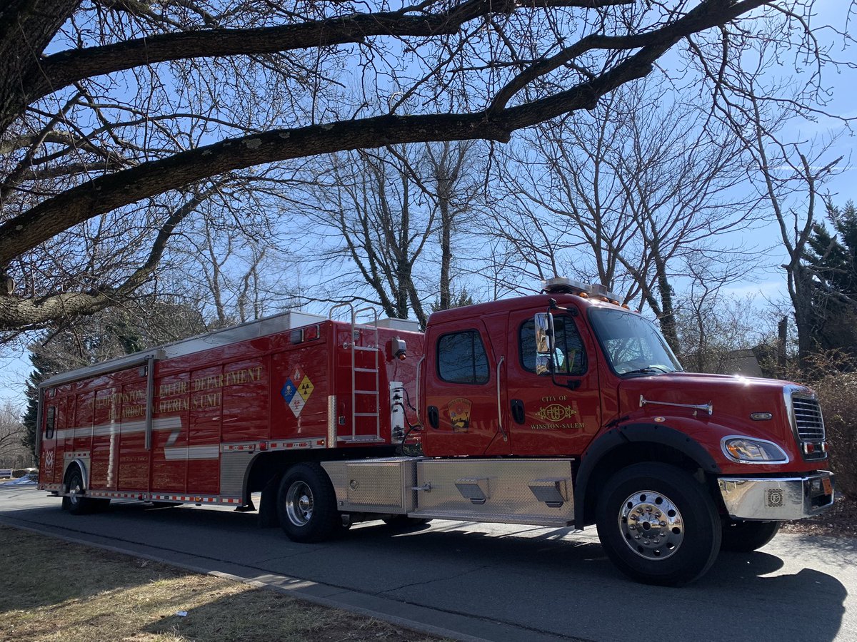 Here are a few pictures from just outside the evacuation zone. We're just over a mile from the Weaver Fertilizer Plant in Winston-Salem.   There's a helicopter overhead and two haz mat trucks, one from the state and one from WSFD, and that massive plume of smoke in view