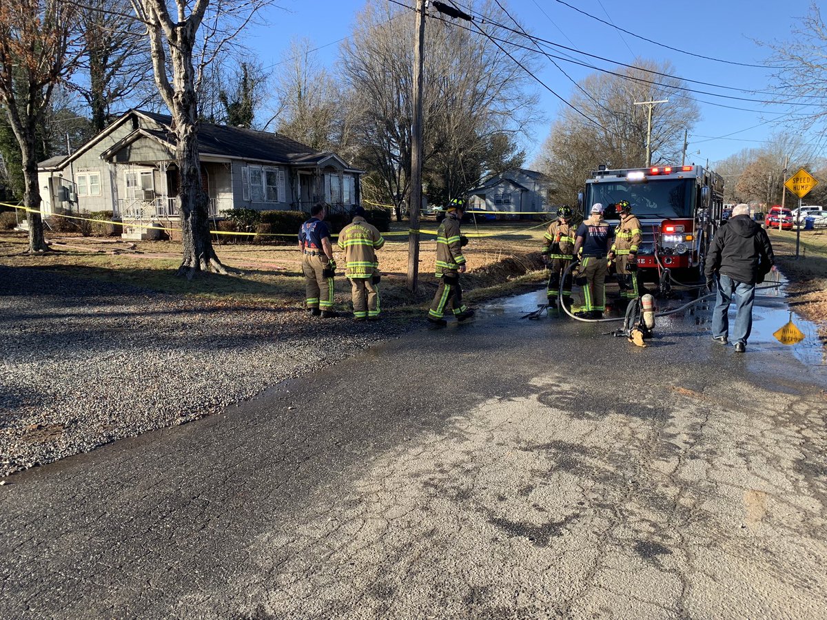 Scene of a house fire just outside downtown Mooresville. Neighbors say flames could be seen shooting out of the windows and roof