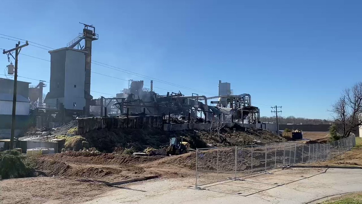 Smoke continues to rise from the site of the massive fertilizer plant fire in Winston-Salem. The fire chief today said they have an idea of where the fire started but are still not sure what sparked it