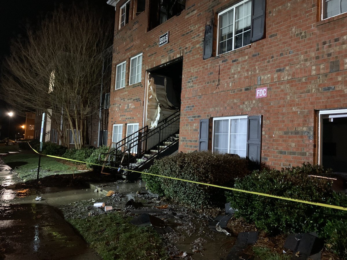 High Point Fire Department still on scene at the Copper Mill Village Apartments after an overnight fire. 30 people are out of their homes this morning.