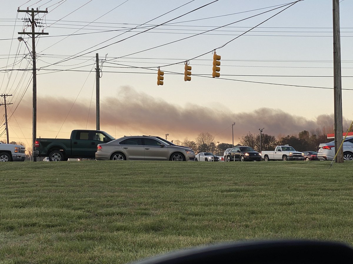 Early smoke from the power plant explosion in Matthews