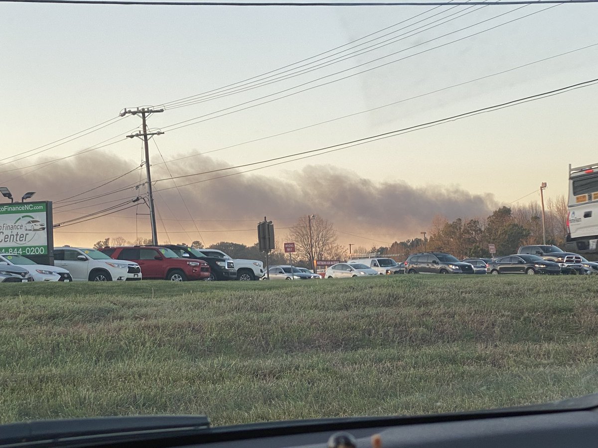 Early smoke from the power plant explosion in Matthews  