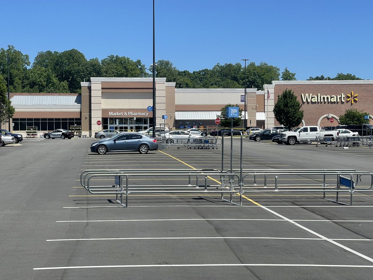 High Point police on scene of a shooting at the Walmart on North Main. Witnesses report hearing multiple shots and found a victim just inside the store.The store is closed while they investigate