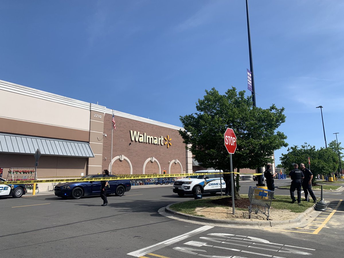 @HighPointPolice is at the Walmart on North Main Street. Captain on scene told:  -PD has someone in custody -The shooting appears to have happened in the entry way to the store -Police expected to leave relatively soon 