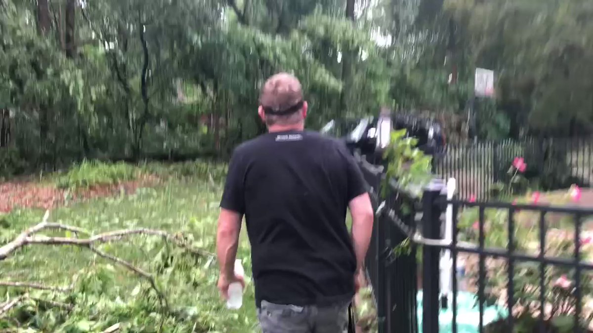 Serious storm damage here in Harrisburg - homeowner taking me through his backyard, told he never thought he would see something like this.   The cleanup process is underway.   I'll have more at 5, 6 on @WBTV_News