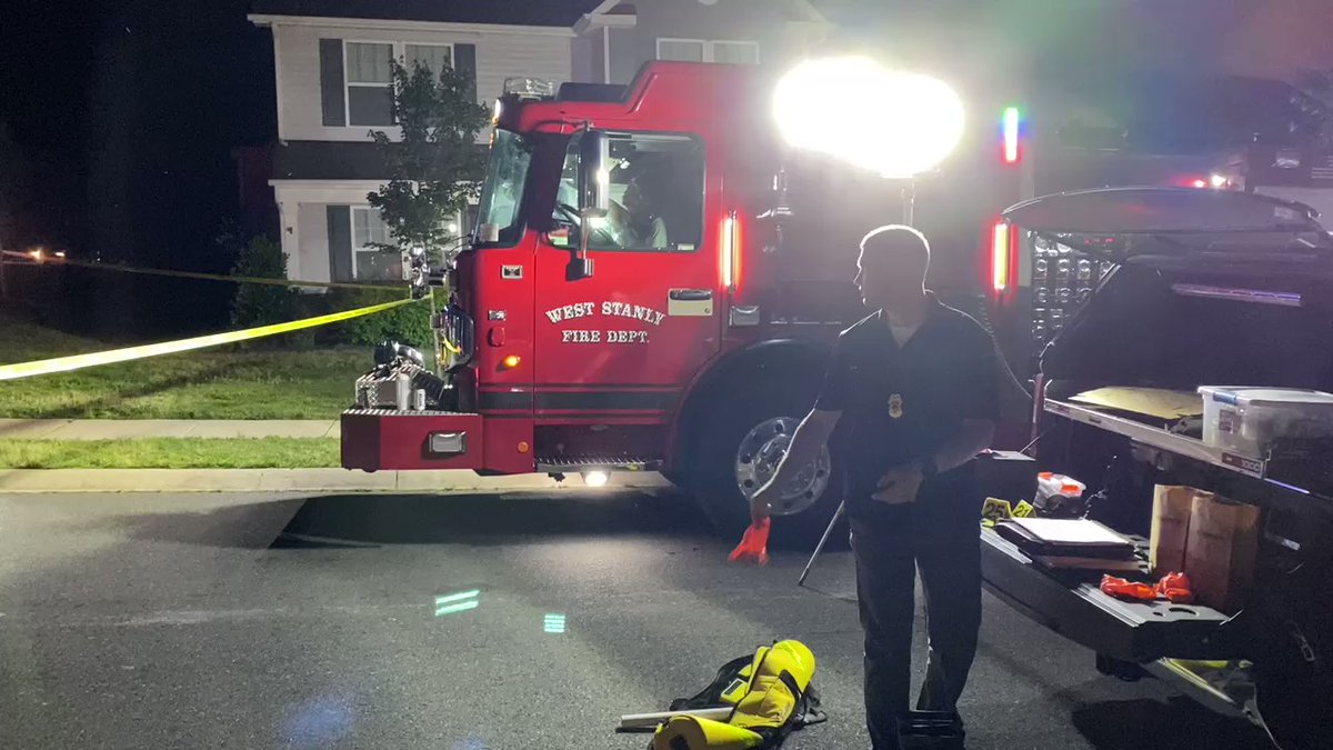 8:42 p.m. Officer involved shooting in Locust. An officer attempted to initiate a traffic stop.scene markers on the ground. The weapon is visible next to a pool of blood. The State Bureau of Investigation has taken over