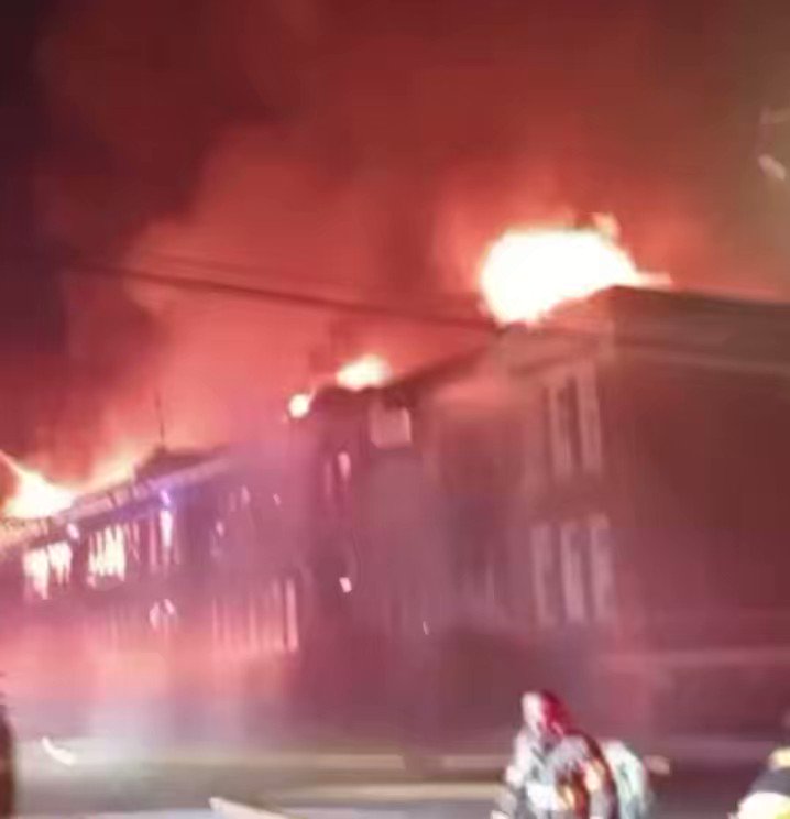 Firefighters are battling a Massive fire at a old school administration building  EastSpencer   NC  Currently over a dozen firefighters departments are battling a massive 5 alarm fire at a old Former school administration building as how it started is unknown