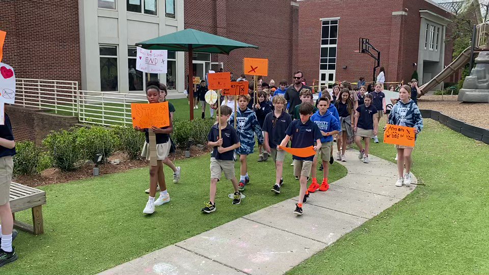 Hundreds of students walkout at Trinity Episcopal School in Charlotte. This is in protest to gun violence and mass shootings in the country.