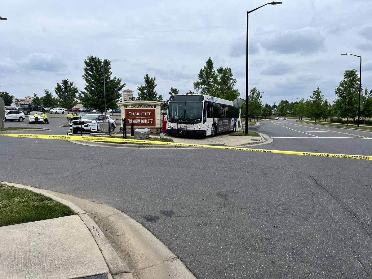 @CMPD is investigating a shooting on a CATS bus at Charlotte Premium Outlets.  2 people have life-threatening injuries. bullet holes in the safety partition near the driver's seat, and the bus is up on the curb, but no word yet if the driver was among the injured