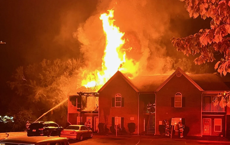 N.C. apartment complex goes up in flames Tuesday night
