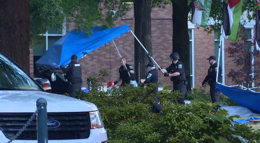 Police break up encampment on UNC Charlotte campus