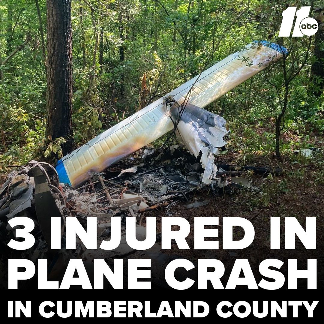 3 people injured in plane crash in Cumberland County