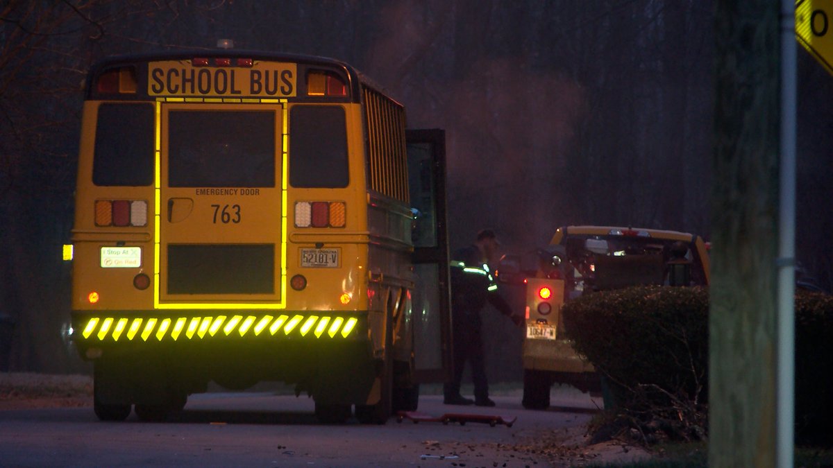 Two people were seriously injured in a crash involving a school bus in east Charlotte Monday morning, according to officials