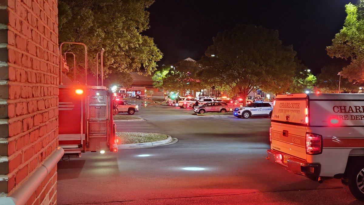 Crews battle three-alarm fire at a north Charlotte Harris Teeter