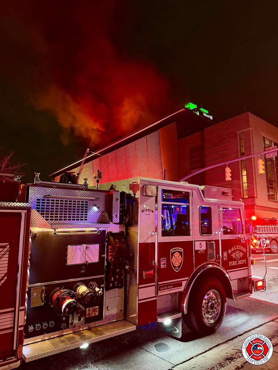 Dozens of firefighters were called to the Raleigh Convention Center on Monday after a  fire broke out on the 500,000-square-foot building's roof
