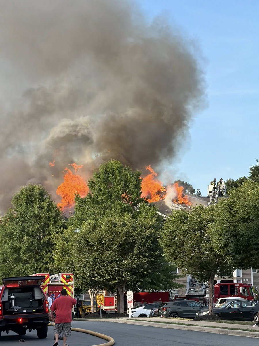 Multiple fire departments respond to large apartment fire in Salisbury.  Rockwell Rural Fire & Rescue