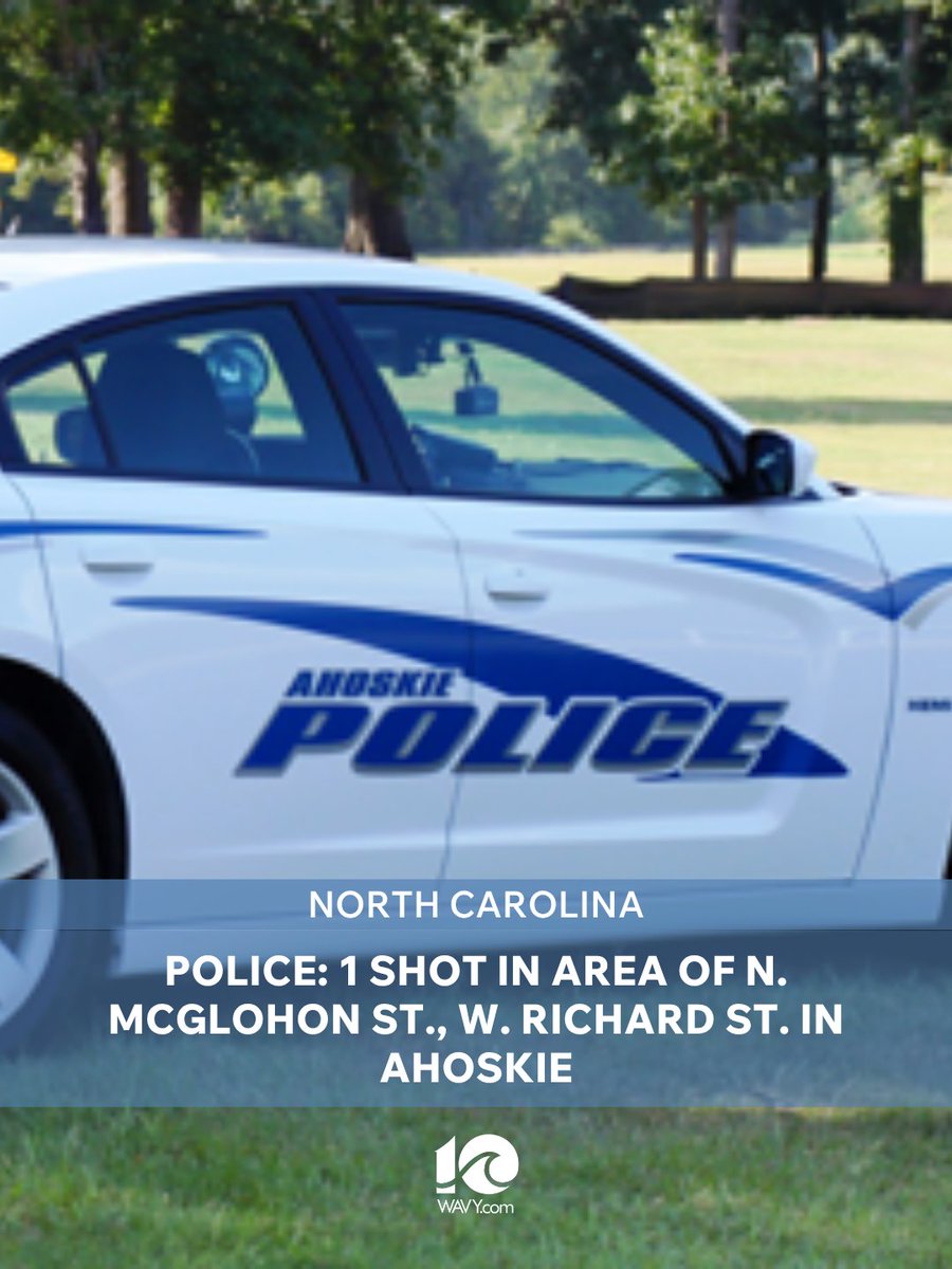 A man was shot in the area of North McGlohon Street and West Richard Street in Ahoskie, North Carolina