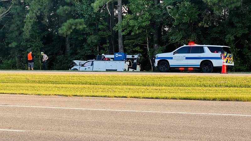 One person was killed in a crash involving a utility truck in Cumberland County on Monday evening, according to the North Carolina State Highway Patrol